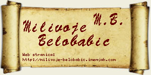Milivoje Belobabić vizit kartica